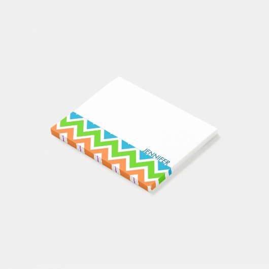 Personalisiertes Zickzack Muster Post-it Klebezettel (angewinkelt)