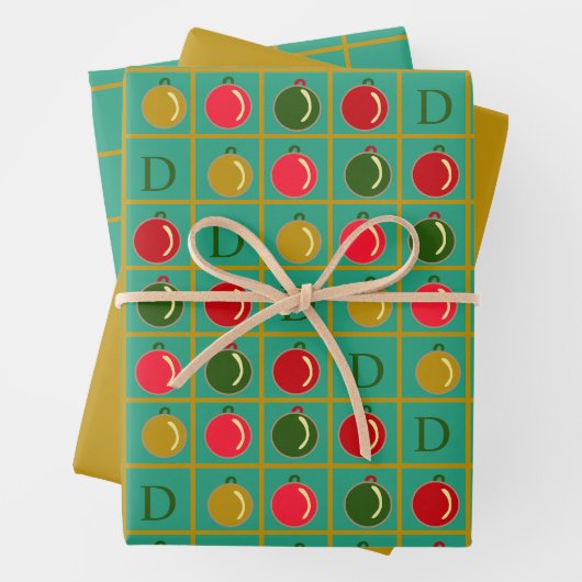 Personalisiertes Zierbingo - grün und Gold Geschenkpapier Set (Beispiel)