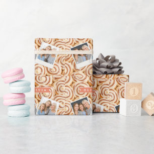 Personalisiertes Zimtschnecken-Muster Süße Bäckere Geschenkpapier