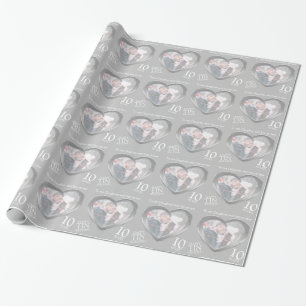 Personalisiertes Zinn 10. Hochzeitstag Foto Geschenkpapier