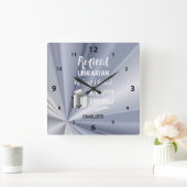 Personalisiertes Zitat aus der Bibliothek Quadratische Wanduhr (Zuhause)