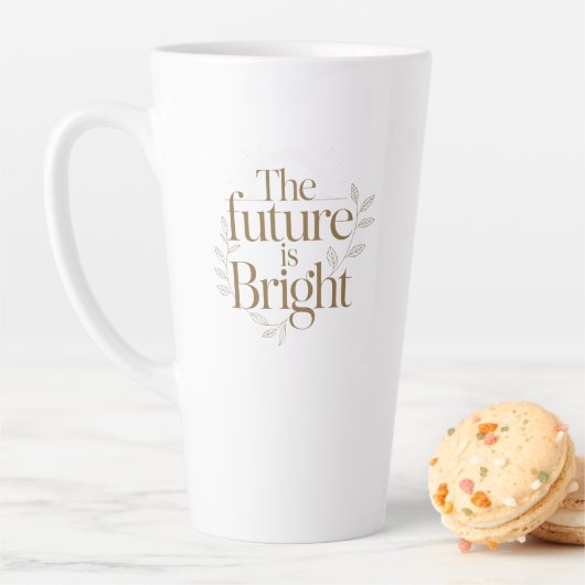 Personalisiertes Zitat 'Die Zukunft ist hell' Milchtasse (Beispiel)