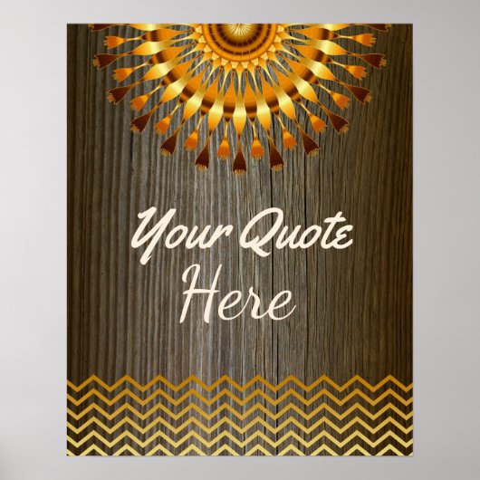 Personalisiertes Zitat Gold Vintag Lotus Blume Poster (Vorne)