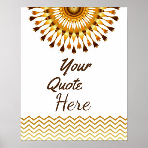 Personalisiertes Zitat Gold Vintag Lotus Blume Poster