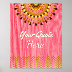 Personalisiertes Zitat Gold Vintag Lotus Blume Poster