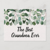 Personalisiertes Zitat Grüne Eukalyptus-Blätter Postkarte (Vorderseite)