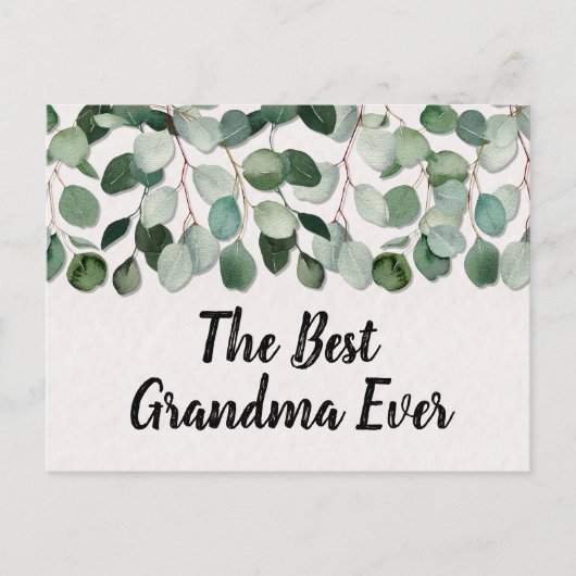 Personalisiertes Zitat Grüne Eukalyptus-Blätter Postkarte (Vorderseite)