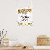 Personalisiertes Zitat Hochzeit Gold Geburtstag Bl Poster (Küche)