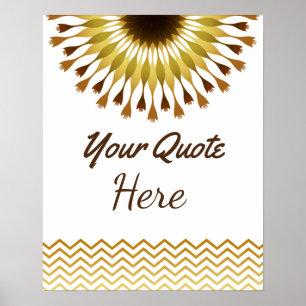 Personalisiertes Zitat Hochzeitsgold Lotus-Blume Poster