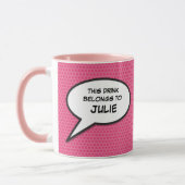 Personalisiertes Zitat in einer Pink Fun-Blase Tasse (Links)