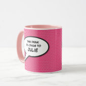 Personalisiertes Zitat in einer Pink Fun-Blase Tasse (Vorderseite Links)