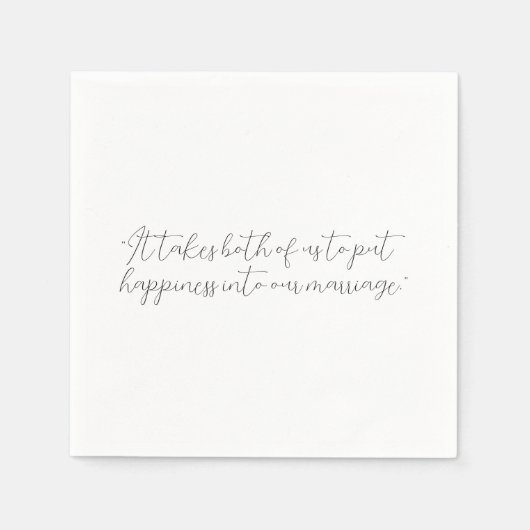 Personalisiertes Zitat oder Song-Lyric-Hochzeit Serviette (Vorderseite)