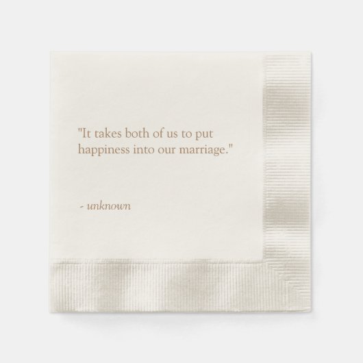Personalisiertes Zitat oder Song-Lyric-Hochzeit Serviette (Vorderseite)