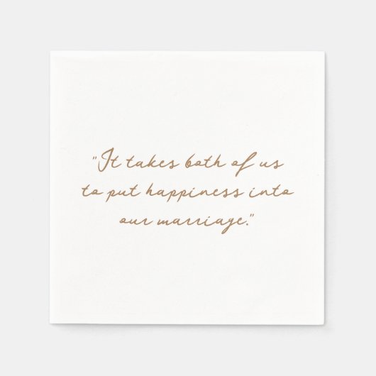 Personalisiertes Zitat oder Song-Lyric-Hochzeit Serviette (Vorderseite)
