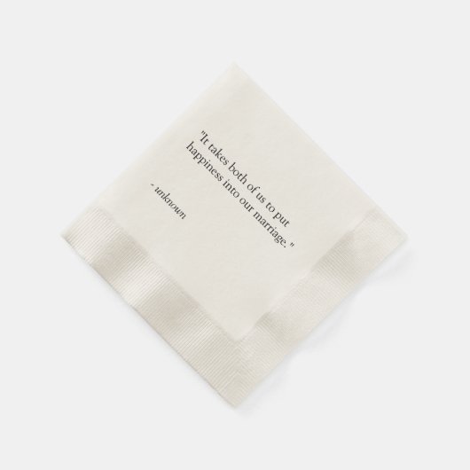 Personalisiertes Zitat oder Song Lyric Wedding Nap Serviette (Ecke)