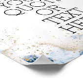 Personalisiertes Zitat-Poster in Gold und Blau Poster (Ecke)