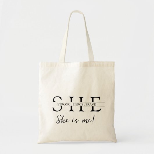 Personalisiertes Zitat "She is me" Tragetasche (Vorne)