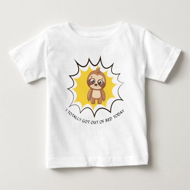 Personalisiertes Zitat | Sloth Template Unisex Baby T-shirt (Vorderseite)