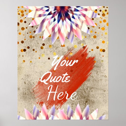 Personalisiertes Zitat Vintag Lotus Blume kundensp Poster (Vorne)