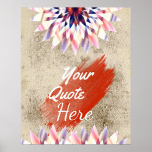 Personalisiertes Zitat Vintage-Lotusblume Benutzer Poster