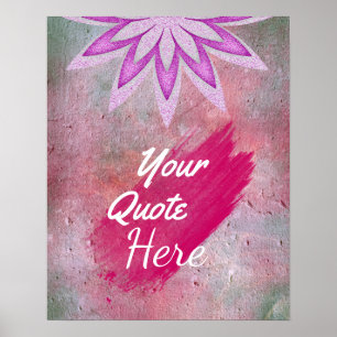 Personalisiertes Zitat Vintage-Lotusblume Benutzer Poster