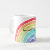 personalisiertes Zitat von Rainbow Kaffeetasse (Vorderseite Links)
