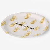 Personalisiertes Zitat von tropischen Ananas, Blus Pappteller (Schrägansicht)