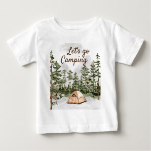 Personalisiertes Zitat Wasserfarbenes Camping in d Baby T-shirt