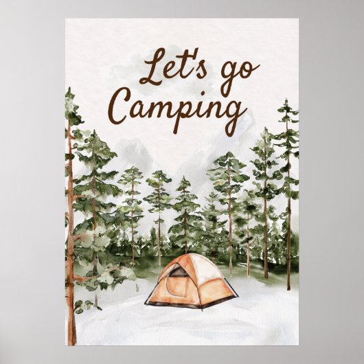 Personalisiertes Zitat Wasserfarbenes Camping in d Poster (Vorne)