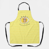 Personalisiertes Zitat | Yellow Polka Dot Sloth Schürze (Vorderseite)