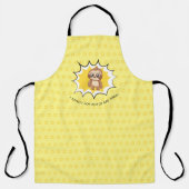 Personalisiertes Zitat | Yellow Polka Dot Sloth Schürze (Vorderseite)