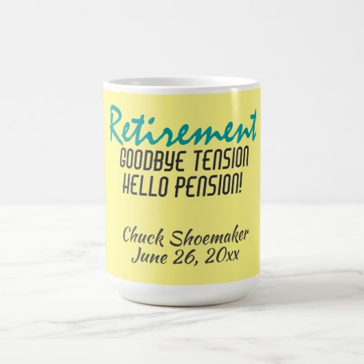 Personalisiertes Zitat zu unruhigen Pensionen Kaffeetasse (Mittel)