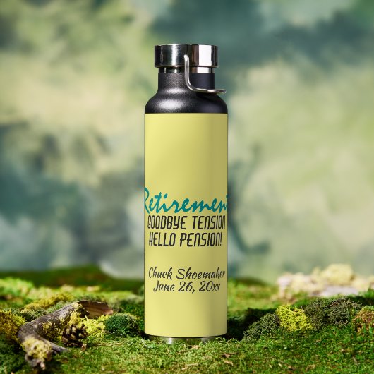 Personalisiertes Zitat zu unruhigen Pensionen Trinkflasche (Außenbereich)