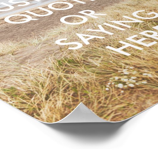 Personalisiertes Zitat zur Strandlandschaft Poster (Ecke)