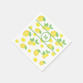 Personalisiertes Zitronenmuster der Wasserfarbe Serviette (Ecke)