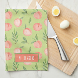 Personalisiertes Zitronenmuster für Aquarellbilder Geschirrtuch