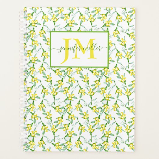 Personalisiertes Zitronenmuster Planer (Vorderseite)