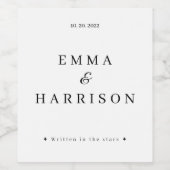 Personalisiertes Zodiac-Monogramm-Hochzeitsweineti Weinetikett (Einzelnes Label)