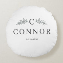 Personalisiertes Zodiac-Monogramm-Rundkissen