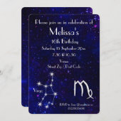 Personalisiertes Zodiac Virgo Galaxy Party Einladung (Vorne/Hinten)