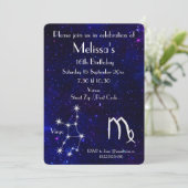 Personalisiertes Zodiac Virgo Galaxy Party Einladung (Stehend Vorderseite)