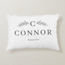 Personalisiertes Zodiakus-Monogramm-Akzentkissen