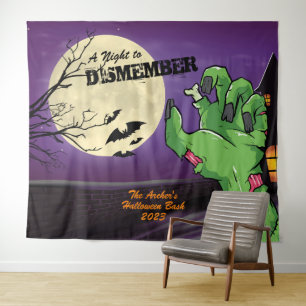 Personalisiertes Zombie Halloween-Party Foto Hinte Wandteppich