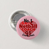 Personalisiertes Zug-Abzeichen des Netball-No.1 Button (Vorne & Hinten)