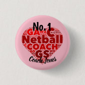Personalisiertes Zug-Abzeichen des Netball-No.1 Button (Vorderseite)