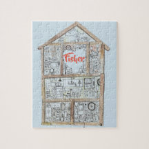 Personalisiertes Zuhause-Herzpuzzlespiel