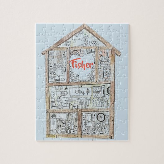 Personalisiertes Zuhause-Herzpuzzlespiel Puzzle (Vertikal)