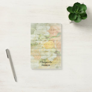 Personalisiertes Zuhause Office Floral Wood Muster Post-it Klebezettel
