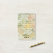 Personalisiertes Zuhause Office Floral Wood Muster Post-it Klebezettel (Auf Schreibtisch)