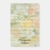 Personalisiertes Zuhause Office Floral Wood Muster Post-it Klebezettel (Vorderseite)